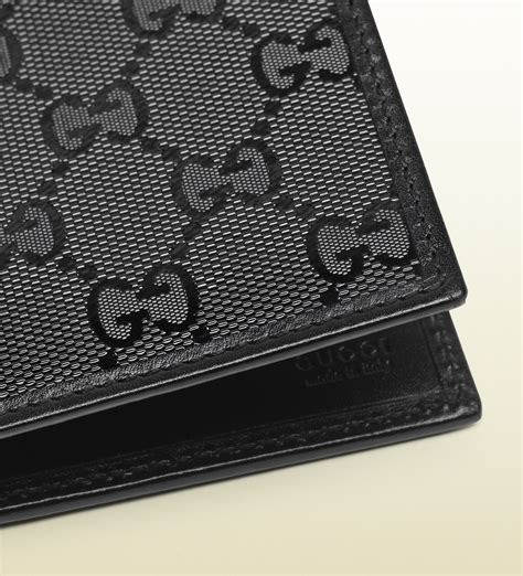 gucci black gg imprime bifold wallet|Gucci bifold wallet microguccissima black.